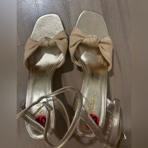 Lilly Pulitzer Gold and beige wedge sandals